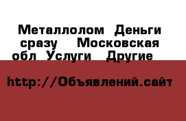 Металлолом! Деньги сразу! - Московская обл. Услуги » Другие   